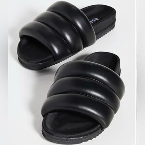 ROAM Black Puffy Slide Sandals